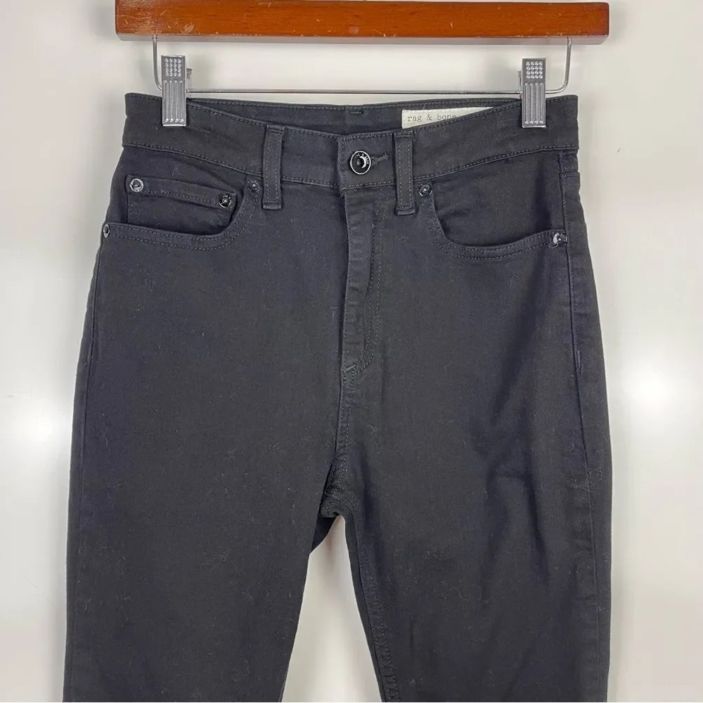 Rag & Bone Nina High Rise Skinny Jeans No Fade Black Women's Size 25 - Picture 4 of 9